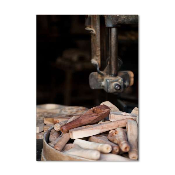 Modernes Acrylbild vertikal Holzwerkzeuge