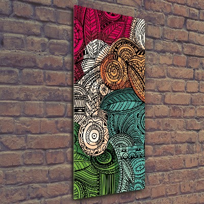 Modernes Acrylbild vertikal Abstrakte Federn