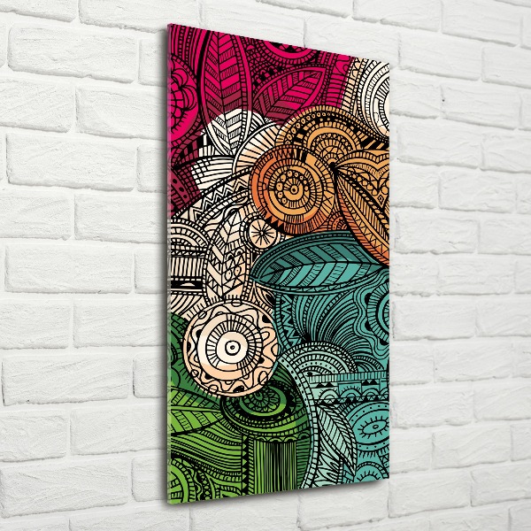 Modernes Acrylbild vertikal Abstrakte Federn