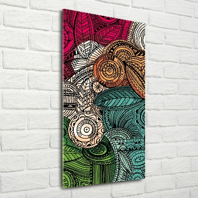 Modernes Acrylbild vertikal Abstrakte Federn