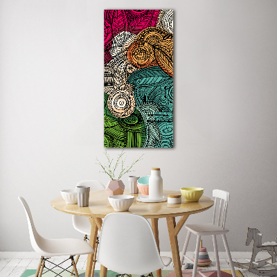 Modernes Acrylbild vertikal Abstrakte Federn