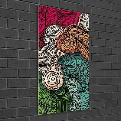 Modernes Acrylbild vertikal Abstrakte Federn