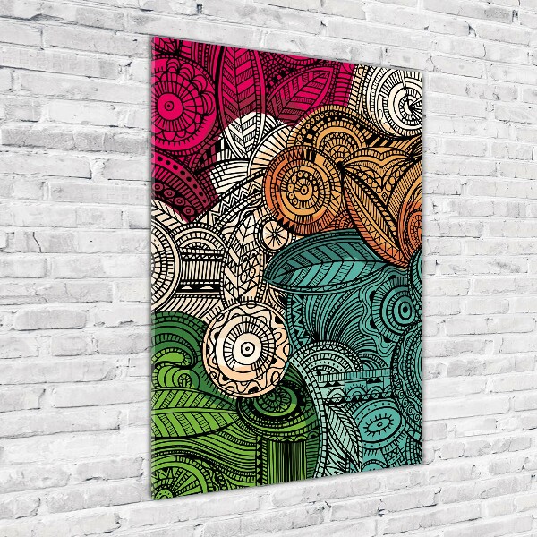 Modernes Acrylbild vertikal Abstrakte Federn