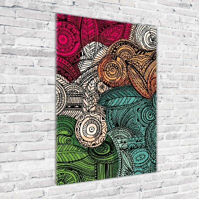 Modernes Acrylbild vertikal Abstrakte Federn