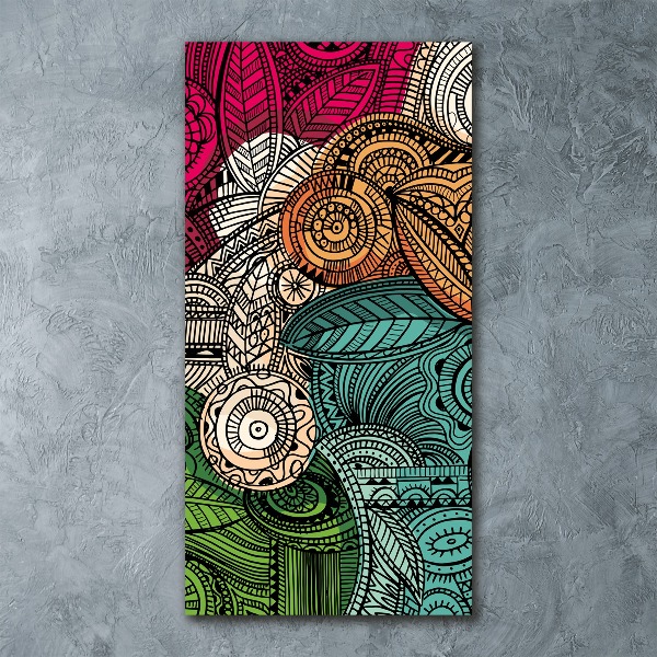 Modernes Acrylbild vertikal Abstrakte Federn