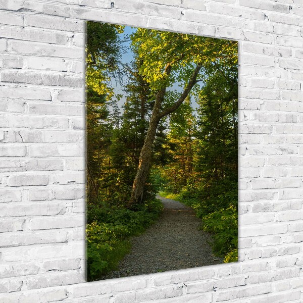 Modernes Acrylbild vertikal Pfad im Wald