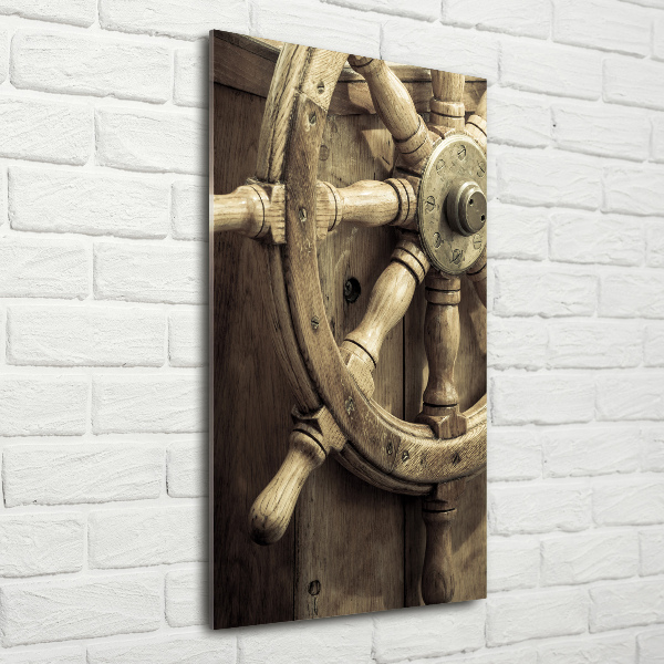 Acrylbild vertikal Das Ruder einer Yacht