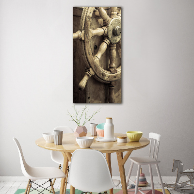 Acrylbild vertikal Das Ruder einer Yacht