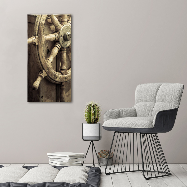 Acrylbild vertikal Das Ruder einer Yacht