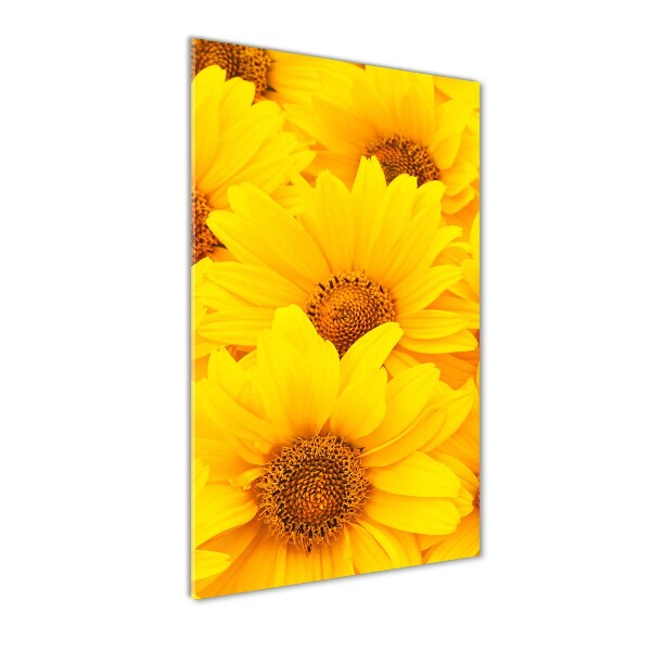 Modernes Acrylbild vertikal Sonnenblumen