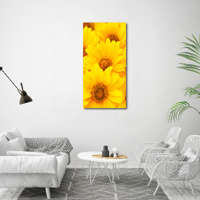 Modernes Acrylbild vertikal Sonnenblumen