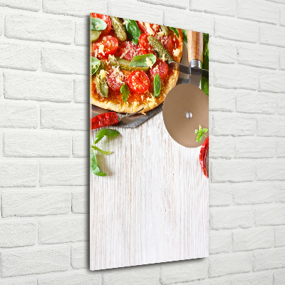 Modernes Acrylbild vertikal Pizza