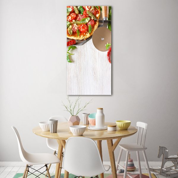 Modernes Acrylbild vertikal Pizza