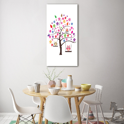 Plexiglasbilder vertikal Eulen auf Schaukeln