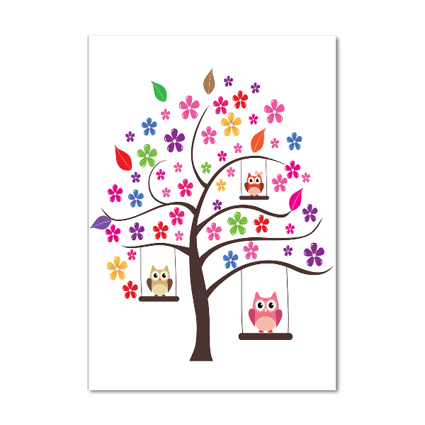 Plexiglasbilder vertikal Eulen auf Schaukeln