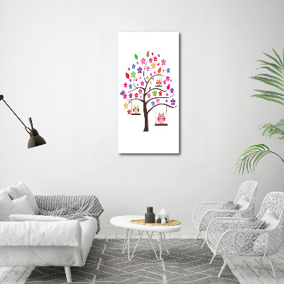 Plexiglasbilder vertikal Eulen auf Schaukeln