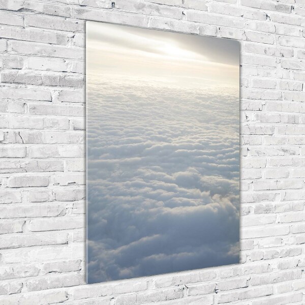 Modernes Acrylbild vertikal Flug über den Wolken