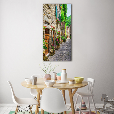 Modernes Acrylbild vertikal Eine charmante Straße