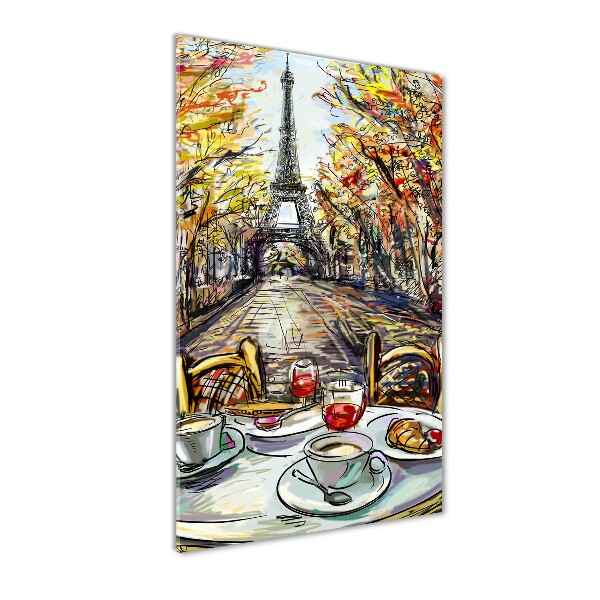 Acrylbild vertikal Frühstück in Paris