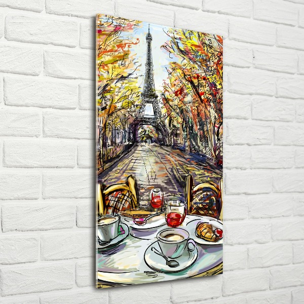 Acrylbild vertikal Frühstück in Paris