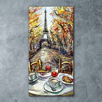 Acrylbild vertikal Frühstück in Paris