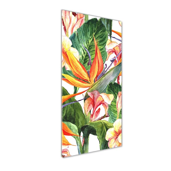 Modernes Acrylbild vertikal Hawaiianisches Muster