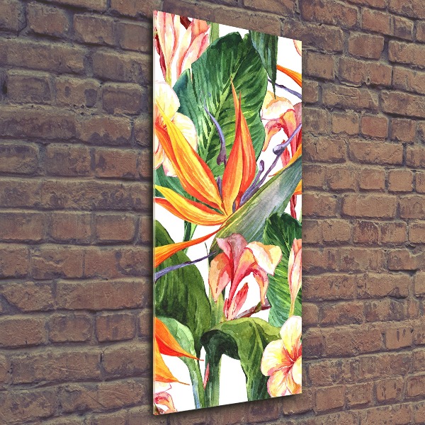 Modernes Acrylbild vertikal Hawaiianisches Muster