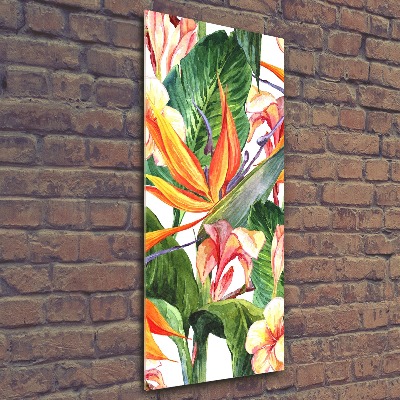 Modernes Acrylbild vertikal Hawaiianisches Muster