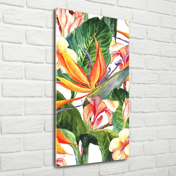 Modernes Acrylbild vertikal Hawaiianisches Muster