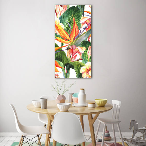 Modernes Acrylbild vertikal Hawaiianisches Muster