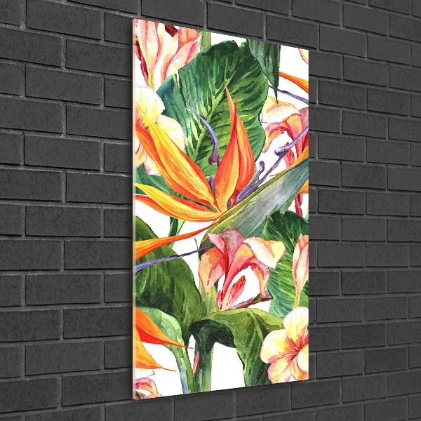 Modernes Acrylbild vertikal Hawaiianisches Muster