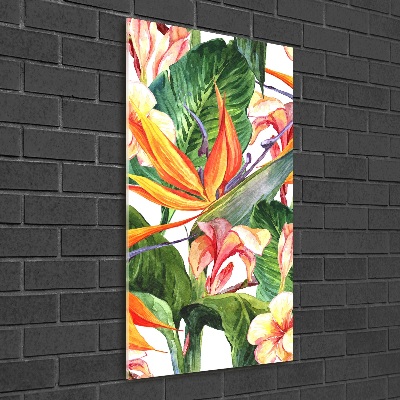 Modernes Acrylbild vertikal Hawaiianisches Muster