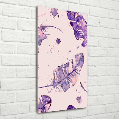 Bild auf Acrylglas vertikal Federn