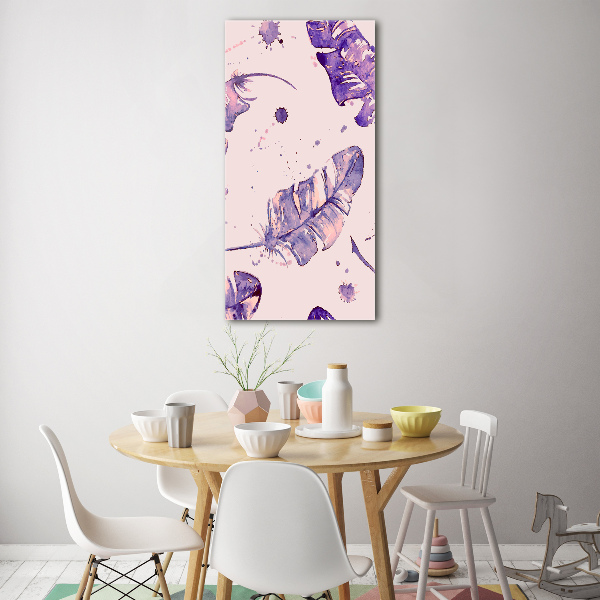 Bild auf Acrylglas vertikal Federn