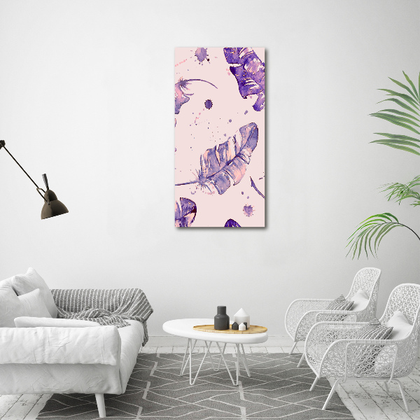 Bild auf Acrylglas vertikal Federn