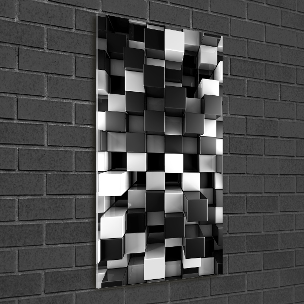 Acrylbild vertikal Würfelabstraktion