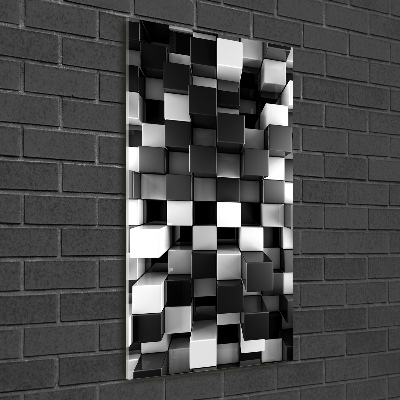 Acrylbild vertikal Würfelabstraktion