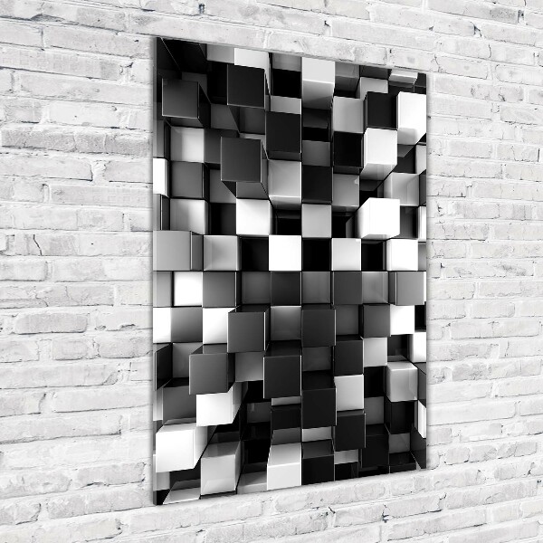 Acrylbild vertikal Würfelabstraktion