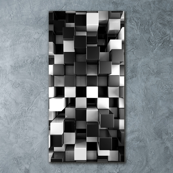 Acrylbild vertikal Würfelabstraktion