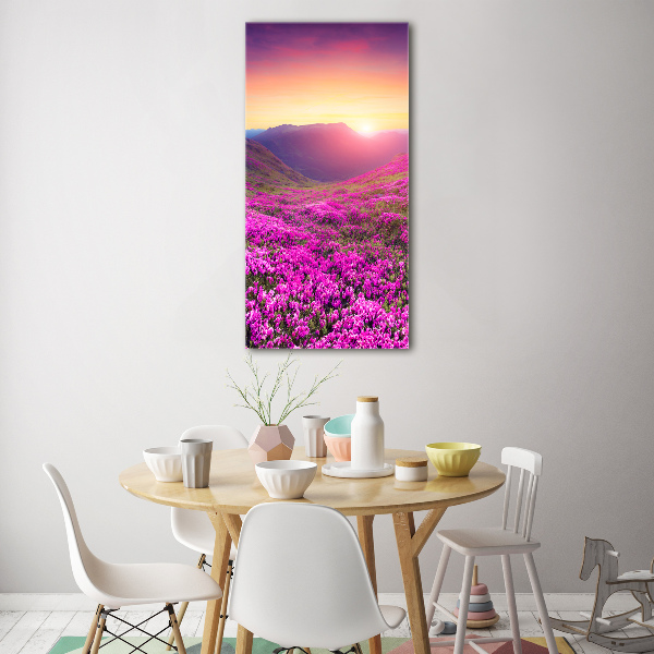 Modernes Acrylbild vertikal Rhododendronberge