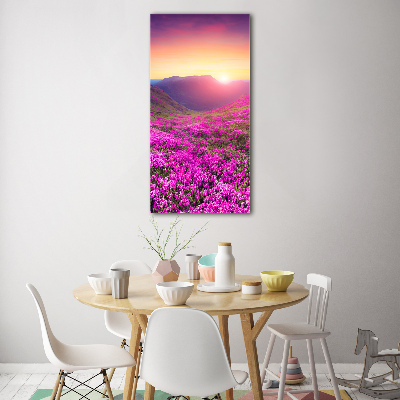 Modernes Acrylbild vertikal Rhododendronberge