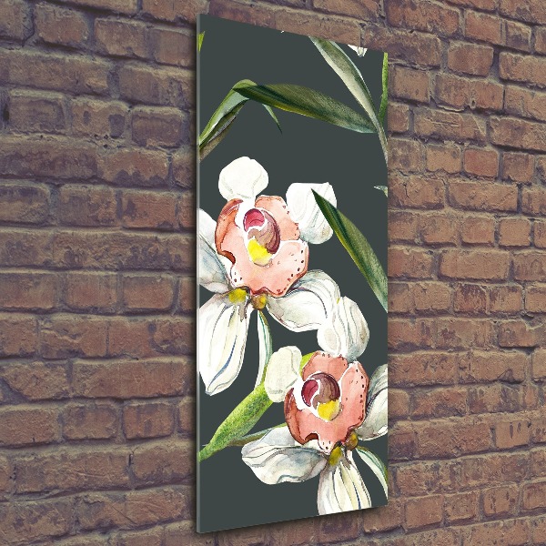 Bild auf Acrylglas vertikal Blumenmuster