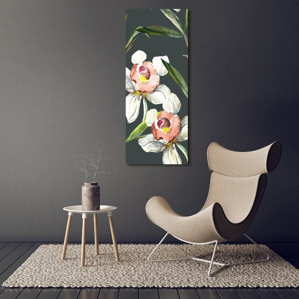 Bild auf Acrylglas vertikal Blumenmuster