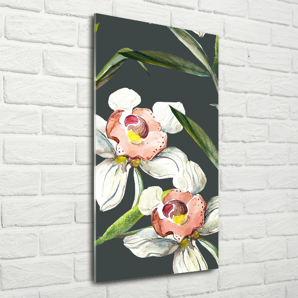 Bild auf Acrylglas vertikal Blumenmuster