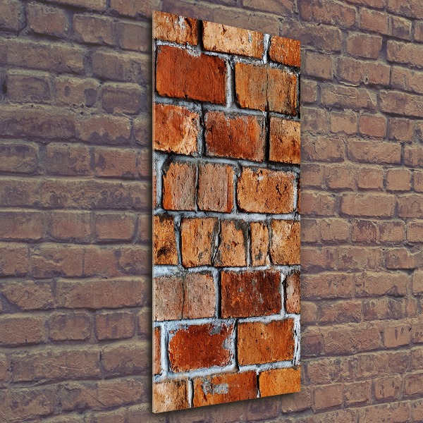 Modernes Acrylbild vertikal Ziegelmauer