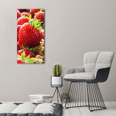 Modernes Acrylbild vertikal Erdbeeren