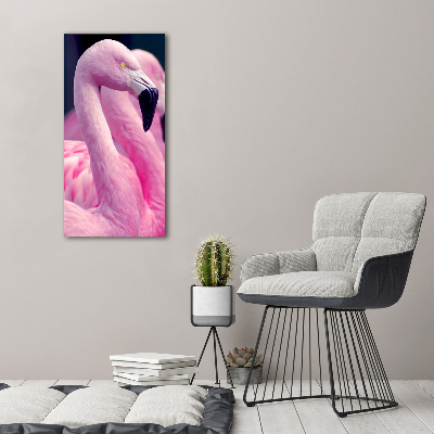 Modernes Acrylbild vertikal Flamingos