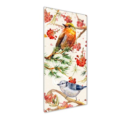 Bild auf Acrylglas vertikal Vögel und Blumen