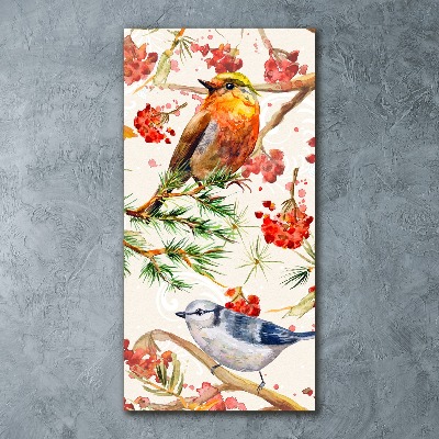 Bild auf Acrylglas vertikal Vögel und Blumen