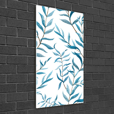 Modernes Acrylbild vertikal Blätter